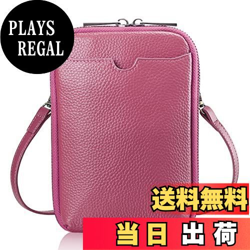 【送料無料】[K I T A T U] スマホポーチ レディース ショルダーバッグ スマホポシェット 携帯ポーチ お財布ショルダー 本革 長さ調整可能 キーリング取り外し可能 斜め掛け 縦型 オシャレ 大容量