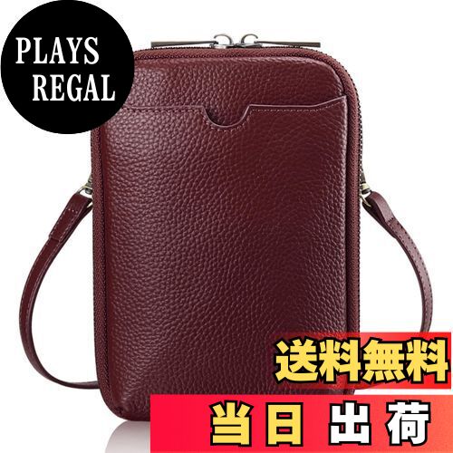 【送料無料】[K I T A T U] レディース 本革 スマホポーチ ショルダーバッグ 斜め掛け 縦型 大容量 キーリング取り外し可能 長さ調整可能 オシャレ スマホポシェット 携帯ポーチ お財布ショルダー