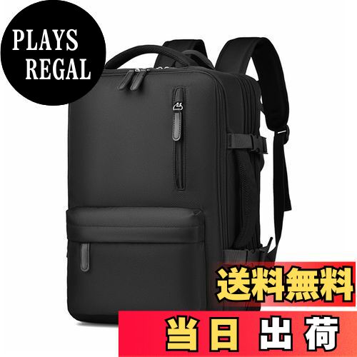 【送料無料】[OFAMOUS] 大容量リュック ビジネスリュック レディース メンズ 防水 2WAY 旅行リュックサック 旅行カバン 多機能 拡張可能 USBポート付き キャリーオン対応 15.6インチPC A4(ブラック)