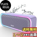 【送料無料】DOSS SoundBox Pro Bluetooth スピーカー20W 強化された低音 ワイヤレス ポータブル 小型 ブルートゥース スピーカー【イルミネーション機能 20時間再生 IPX6防水 パッシブラジエーター搭載 ワイヤレスステレオ Aux/TFカード対応/風呂/アオトドア適用】(パープル