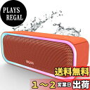 【送料無料】DOSS SoundBox Pro Bluetooth スピーカー20W 強化された低音 ワイヤレス ポータブル 小型 ブルートゥース スピーカー【イルミネーション機能 20時間再生 IPX6防水 パッシブラジエーター搭載 ワイヤレスステレオ Aux/TFカード対応/風呂/アオトドア適用】(オレン
