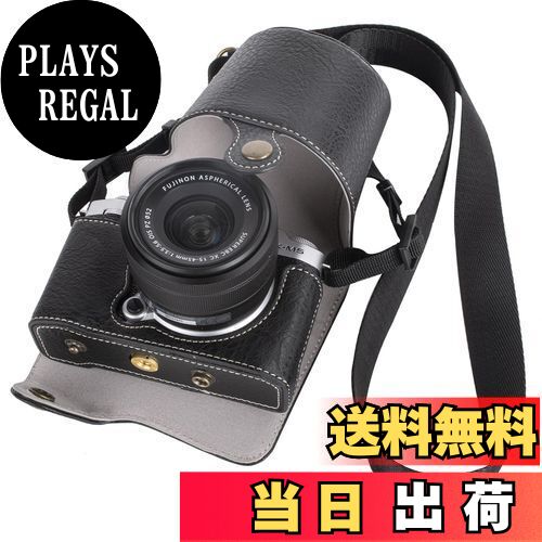 【送料無料】VOVMOEYA カメラケース For X-M5，フロントカバー付き ストラップ付き Fuji XM5ボディケース For XM5 カメラケース X-M5 収納ケース PUレザー 全面保護 スナップボタン 操作が簡単-ブラック