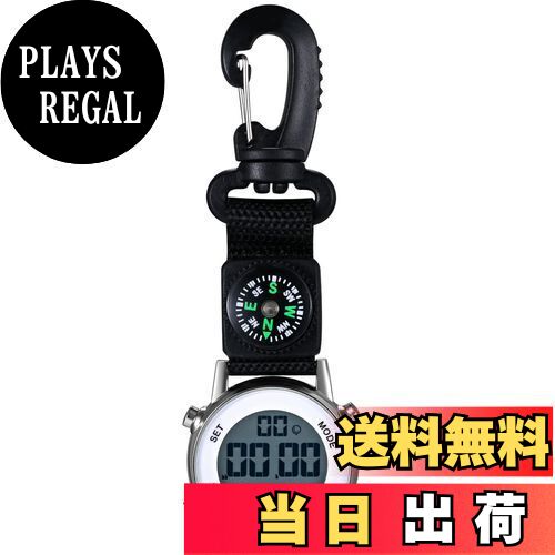 Lancardo 時計 キーホルダー デジタル カラビナ ウォッチ 多機能 LED カレンダー 目覚まし時計 ライト コンパス 3ATM防水 クリップ ポケットウォッチ おしゃれ 登山 アウトドア メンズ アクセサリー