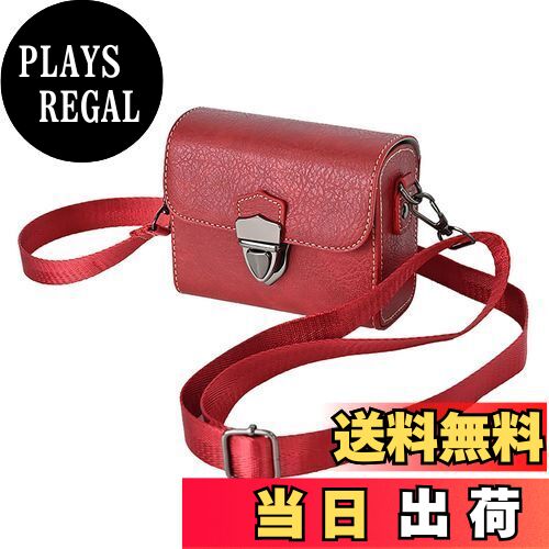 【送料無料】VOVMOEYA カメラケース For Canon powershot SX740/SX730/SX720，for Canon G7X Mark III/G7X MarkII/G7 X ボディケース for Sony RX100シリーズ カメラケース カメラ保護バッグ PUレザー 全面保護 ストラップ付き 腰に挟む式ーレッド