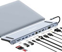 Wowssyo 12-in-1?展? USB C集?器、3?示器用USB C?配器 2 HDMI 4K、VGA、USB 3.0 /2.0、USB C数据端口、SD/TF??器、以太网、PD 100W、3.5mm音? MacBook Pro/Air和Windows用