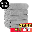 【送料無料】バスタオル マイクロファイバータオル 5枚セット タオル 60*120cm ふわふわ なめらか 高速吸水 速乾 家庭用 ギフト (60*120cm, ライトグレー)