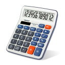 デスクトップ電卓 大型LCDディスプレイ 12桁の数字 ハンドヘルド ポータブルポケット 基本電卓 大きなソフトセンシティブボタン、バッテリー、ソーラーパワー、オフィスホームスクール用 (OS-6M)