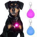 Dolitego 2個 夜間の散歩用犬用ライト - 視認性の高い犬用首輪ライト クリップオン犬タグ 夜間ランニングライト (青 + ピンク)