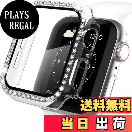 【送料無料】【キラキラカバー】WASPO コンパチブル iWatchケース 45mm 保護フィルム付き クリスタルダイヤ付き アップルウォッチカバー 女性専用 全面保護ケース(45mm Series 9/8/7,クリア)