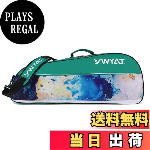 【送料無料】[FMAFNLY] バドミントン ラケットバッグ テニス ショルダーバック ケース スポーツ ラケット収納 部活 3-6本用 軽量 シューズ収納可 防水素材 多機能 グリーン 2室