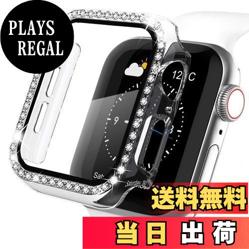 【送料無料】【キラキラカバー】WASPO コンパチブル iWatchケース 42mm 保護フィルム付き クリスタルダイヤ付き アップルウォッチカバー 女性専用 全面保護ケース(42mm Series 10,クリア)