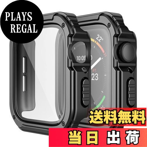 【送料無料】2枚入り Adepoy コンパチブル Apple Watch Series 6/5/4/SE 40mm 用 ケース 頑丈 アップルウォッチケース 全面保護カバー 耐衝撃 スポーツケース 落下 衝撃 吸収 傷防止 Apple watch ケース 40mm（ブラック*2）