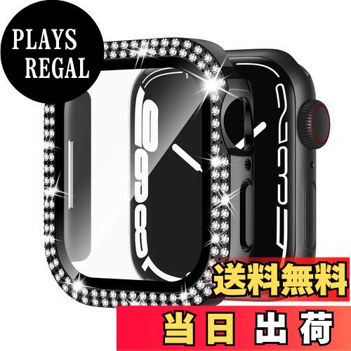 【送料無料】Adepoy コンパチブル Apple Watch ケース 40mm キラキラ アップルウォッチカバー Series 6/5/4/SE 保護フィルム付き ダブルダイヤモンド ピカピカ Apple Watch 6/5/4/SE ケース iwatch用 光沢感 お洒落 ブラック 40mm