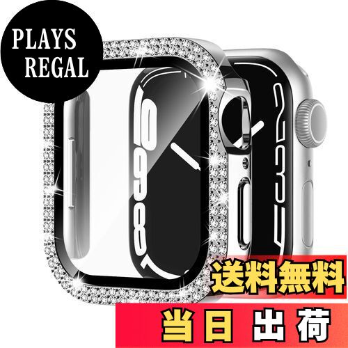 【送料無料】Adepoy コンパチブル Apple Watch ケース 40mm キラキラ アップルウォッチカバー Series 6/5/4/SE 保護フィルム付き ダブルダイヤモンド ピカピカ Apple Watch 6/5/4/SE ケース iwatch用 光沢感 お洒落 シルバー 40mm