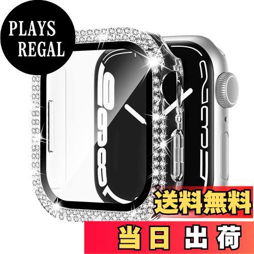 【送料無料】Adepoy コンパチブル Apple Watch ケース 46mm キラキラ アップルウォッチカバー Series 10専用 保護フィルム付き ダブルダイヤモンド Apple Watch キラキラカバー iwatch用 光沢感 お洒落 Series10の46mm クリア