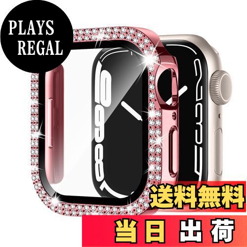 【送料無料】Adepoy コンパチブル Apple Watch ケース 38mm キラキラ アップルウォッチカバー Series 3/2/1 保護フィルム付き ダブルダイヤモンド ピカピカ Apple Watch 3/2/1 ケース iwatch用 光沢感 お洒落 ローズピンク 42mm
