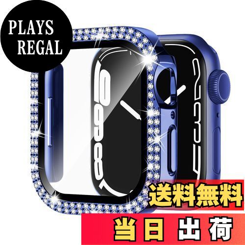 【送料無料】Adepoy コンパチブル Apple Watch ケース 38mm キラキラ アップルウォッチカバー Series 3/2/1 保護フィルム付き ダブルダイヤモンド ピカピカ Apple Watch 3/2/1 ケース iwatch用 光沢感 お洒落 ブルー 42mm