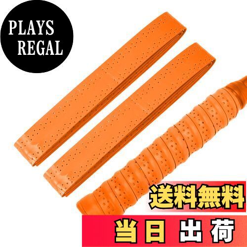 【送料無料】CAPASTEC グリップテープ テニス バドミントン 2本セット 多孔型 凸凹仕様 グリップ テープ 衝撃吸収 通気性 ラケット用 ウェットタイプ オレンジ