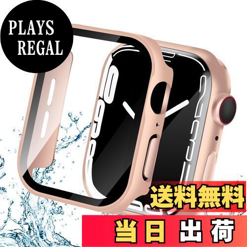 【送料無料】CABOBE 対応 Apple Watch ケース 45mm IP68 防水ケース 3D直角エッジデザイン アップルウォッチ9/8/7 カバー Apple Watch 9/8/7 カバー 対応 アップルウォッチ ケース ガラスフィルム 一体型 PC素材 耐衝撃 全面保護 全面保護 対応 45mm ローズゴールド(2.0)