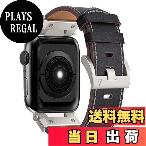 【送料無料】CABOBE Apple Watch バンド 革 Apple Watch 9/8/7 Apple Watch SE/SE2/6/5/4 Apple Watch 3/2/1 Apple Watch Ultra2/Ultra 対応 アップルウオッチ バンド 本革 ビジネス ステンレス製 49mm 45mm 44mm 42mm 耐衝撃 男女通用 高級ベルトレザー製 (49mm 45mm 44mm 4