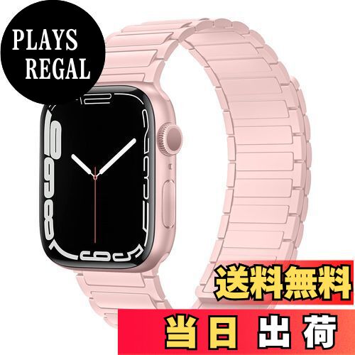 【送料無料】[CABOBE] Apple Watch バンド 磁気吸着 コンパチブル 41mm 40mm 38mm アップルウォッチ バンド Apple Watch Series SE/SE2/8/7/6/5/4/3/2/1 に対応 シリコン製 スポーツバンド 交換ベルト 柔らかい 通気 磁気吸着です (41/40/38mm, ピンク)