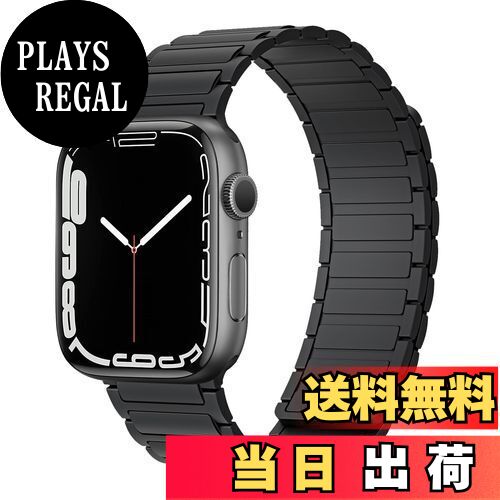 【送料無料】[CABOBE] Apple Watch バンド 磁気吸着 コンパチブル 49/46/45/44/42mm アップルウォッチ バンド Apple Watch Series Ultra/SE/SE2/8/7/6/5/4/3/2/1 に対応 シリコン製 スポーツバンド 交換ベルト 柔らかい 通気 磁気吸着です (49/45/44/42mm, ブラック)