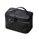 FLORPERRY 化粧ポーチ メッシュ 収納バッグ メイクボックス 大容量 コスメポーチ メイクポーチ 化粧品入れ 化粧バッグ トイレタリーバッグ 洗面バッグ 超軽量 トラベルポーチ 出張 旅行 コスメボックス バニティポーチ ブラック-単層