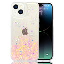 JOOBOY スマホケース 対応 iPhone15 Plus iPhone14 Plus 兼用 ケース クリア キラキラ ブリンブリン かわいい tpu ソフトケース 薄型 軽量 傷防止背面 滑り止め 指紋防止 ストラップホール付き アイフォン15 Plus 携帯電話 カバー (マルチカラー, iPhone 14Plus / 15Plu