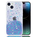 JOOBOY スマホケース 対応 iPhone15 Plus iPhone14 Plus 兼用 ケース クリア キラキラ ブリンブリン かわいい tpu ソフトケース 薄型 軽量 傷防止背面 滑り止め 指紋防止 ストラップホール付き アイフォン15 Plus 携帯電話 カバー (パープル, iPhone 14Plus / 15Plus)