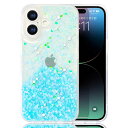JOOBOY スマホケース 対応 iPhone 16 6.1" ケース クリア キラキラ ブリンブリン かわいい tpu ソフトケース 薄型 軽量 傷防止背面 滑り止め 指紋防止 ストラップホール付き アイフォン16 携帯電話 カバー (ブルー, iPhone16)