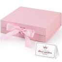 Hianjoo ギフトボックス 飾り 蓋付き プレゼントボックス 贈り物 蝶結び ラッピング箱 プレゼント用品 ラッピングボックス 23*17*7cm (ピンク)