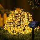 AGOTD ソーラー イルミネーションライト 屋外 防水 IP65 60LED 11M ストリング ガーデン おしゃれ 桜の花 8モード 夜間自動 点灯 庭 クリスマス 部屋・アウトドア・テント・誕生日・結婚式・パーティー飾り