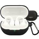 BOOLINN SOUNDPEATS UU ケース 対応 SOUNDPEATS UU 液状シリコン ケース キズ防止 耐衝撃 装着充電可能 防水 防塵 紛失防止 カラビナ付き(ブラック)