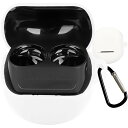 BOOLINN SoundPEATS Clear Dot ケース 対応 SoundPEATS Clear Dot 液状シリコン ケース キズ防止 耐衝撃 装着充電可能 防水 防塵 紛失防止 カラビナ付き (ホワイト)
