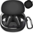 CIOODDW Anker Soundcore Liberty 4 ケース対応 soundcore liberty 4 液状シリコン アンカーリバティー4ケース 全面保護 充電 LEDライトが見える 耐衝撃 軽量 キズ防止 おしゃれ ワイヤレス充電対応 キーホルダー付き サウンドコアリバティ4 ケース(ブラック)