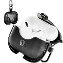 CIOODDW Airpods Pro2 ケース対応 airpods pro 第一世代/第二世代 高級本革 PUレザー airpods pro2 ケース 革 全面保護 充電 LEDライトが見える 耐衝撃 軽量 キズ防止 おしゃれ ワイヤレス充電対応 キーホルダー付き airpods pro ケース(ブラック)