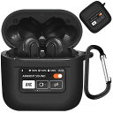 CIOODDW 可兼容 JBL TOUR PRO3 ケース【CIOODDW】対応 jbl tour pro3 液状シリコン jbl tour pro 3 ケース 全面保護 充電 LEDライトが見える 耐衝撃 軽量 キズ防止 おしゃれ ワイヤレス充電対応 キーホルダー付き jbl tour pro3 カバー(ブラック)