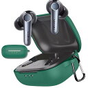 【CIOODDW 】earfun air pro 4 ケース 対応 earfun air pro 4 液状シリコン イヤーファンエアプロ4 ケース 全面保護 装着充電可能 落下防止 キズ防止 耐衝撃 防塵 防水 軽量 収納 カラビナ付き (グリーン)