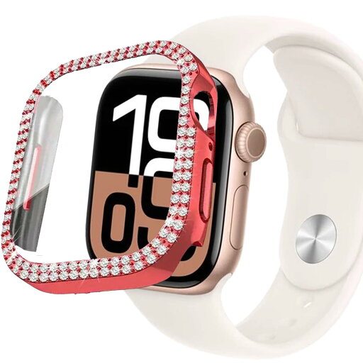 CIOODDW for アップルウォッチ10 カバー 42mm 46mmキラキラ 超簿軽量 耐衝撃 キズ防止 簡単に取り付け・取 全面保護 apple watch 10 カバー 金属 ダブルダイヤモンド アップルウォッチ 飾りフレーム Series 10に対応 オシャレ レディース レッド 46mm(液晶フィルムなし CIOODDW for アップルウォッチ10 カバー 42mm 46mmキラキラ 超簿軽量 耐衝撃 キズ防止 簡単に取り付け・取 全面保護 apple watch 10 カバー 金属 ダブルダイヤモンド アップルウォッチ 飾りフレーム Series 10に対応 オシャレ レディース レッド 46mm(液晶フィルムなし