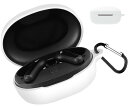【CIOODDW 】anker soundcore life p2 mini カバー 対応 anker soundcore life p2 mini 液状シリコン アンカー サウンドコア ライフp2 ケース 全面保護 装着充電可能 落下防止 キズ防止 耐衝撃 防塵 防水 軽量 収納 カラビナ付き(ホワイト)