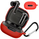【CIOODDW 】anker soundcore p40i ケース 対応soundcore p40i 液状シリコン アンカー イヤホンケース p40i 全面保護 装着充電可能 落下防止 キズ防止 耐衝撃 防塵 防水 軽量 収納 カラビナ付き アンカーp40iカバー(レッド)