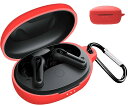 【CIOODDW 】anker soundcore life p2 mini カバー 対応 anker soundcore life p2 mini 液状シリコン アンカー サウンドコア ライフp2 ケース 全面保護 装着充電可能 落下防止 キズ防止 耐衝撃 防塵 防水 軽量 収納 カラビナ付き(レッド)