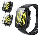 【送料無料】For Redmi Watch 5 Active 用 ケース カバー【KONXISA】スマートウォッチ ケース+フィルム 一体型(PCケース+強化ガラスフ)着脱簡単 高透過率 擦り傷防止 衝撃吸収 装着充電可能 全面保護(ブラック&クリア)