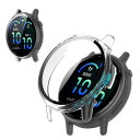 【送料無料】KONXISA For ガーミン(GARMIN) vivoactive 6 用 ケース カバー スマートウォッチ ケース+フィルム 一体型(PCケース+強化ガラスフ)着脱簡単 高透過率 擦り傷防止 衝撃吸収 装着充電可能 全面保護 保護カバー(クリア)