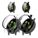 【送料無料】KONXISA For ガーミン(GARMIN) vivoactive 6 用 ケース カバー スマートウォッチ ケース+フィルム 一体型(PCケース+強化ガラスフ)着脱簡単 高透過率 擦り傷防止 衝撃吸収 装着充電可能 全面保護 保護カバー(2枚/ブラック&クリア)