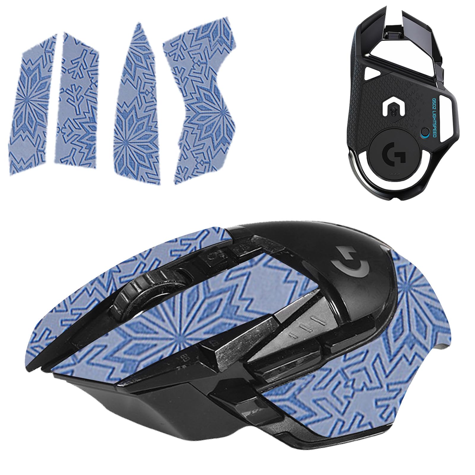 KONXISA For Logicool G502 用 マウスグリップ テープ(1枚セット)+マウス フィート(1枚セット) ゲーミングマウス 滑り止めグリップテープ 極薄 優れる吸水性 アンチスリップ テープ ゲーミングマウス 交換用 フィート ラウンドエッヂ加工 高耐久 超低摩擦 対応 Logicool