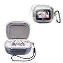 For JBL LIVE BUDS 3 / JBL LIVE BEAM3 用 ケース カバー【KONXISA】ワイヤレスイヤホン ケース シリコン素材 着用しやすい 耐衝撃性 防水防塵 ウォッシャブル(カラビナ付き+ストラップ付き ) 装着充電可能 持ち運びがしやすい(クリア)