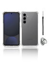 For Galaxy S24 FE 用 ケース カバー【KONXISA】軽薄型 TPU スマホ ケース リングブラケット スタンド機能 バンパーカバー レンズ保護 耐久性 耐衝撃 全面保護カバー 携帯カバー 傷つけ防止 指紋防止 スマホケース(クリア)