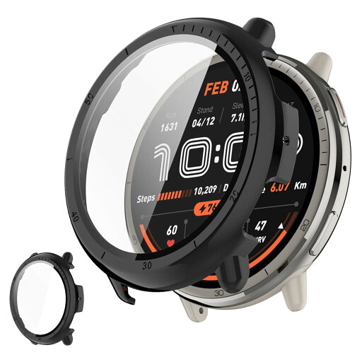 UIUIKA For Amazfit Active 2 44mm 専用カバー Amazfit Active 2 44mm 保護ケース セット 強化ガラスフィルム+超耐衝撃PCフレーム 落下・衝撃・スクラッチ防止 反射低減 指紋防止 軽量スリム設計(ブラック) UIUIKA For Amazfit Active 2 44mm 専用カバー Amazfit Active 2 44mm 保護ケース セット 強化ガラスフィルム+超耐衝撃PCフレーム 落下・衝撃・スクラッチ防止 反射低減 指紋防止 軽量スリム設計(ブラック)