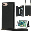 Pelanty For iPhone SE 第2世代 2020/ SE 第3世代 2022 背面ケース手帳型 iPhone 7/ 8 ケース縄掛け iPhone 6/ 6s 財布型ケース 携帯カバー 肩掛け斜めがけショルダー ストラップ付き PUレザー+TPU お札入れ小銭入れ ICカード収納 RFID機能 スタンド機能 アイフォンSE2/